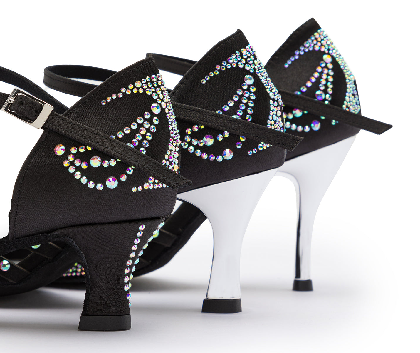 Chaussures de danse DQ L3M en noir avec strass