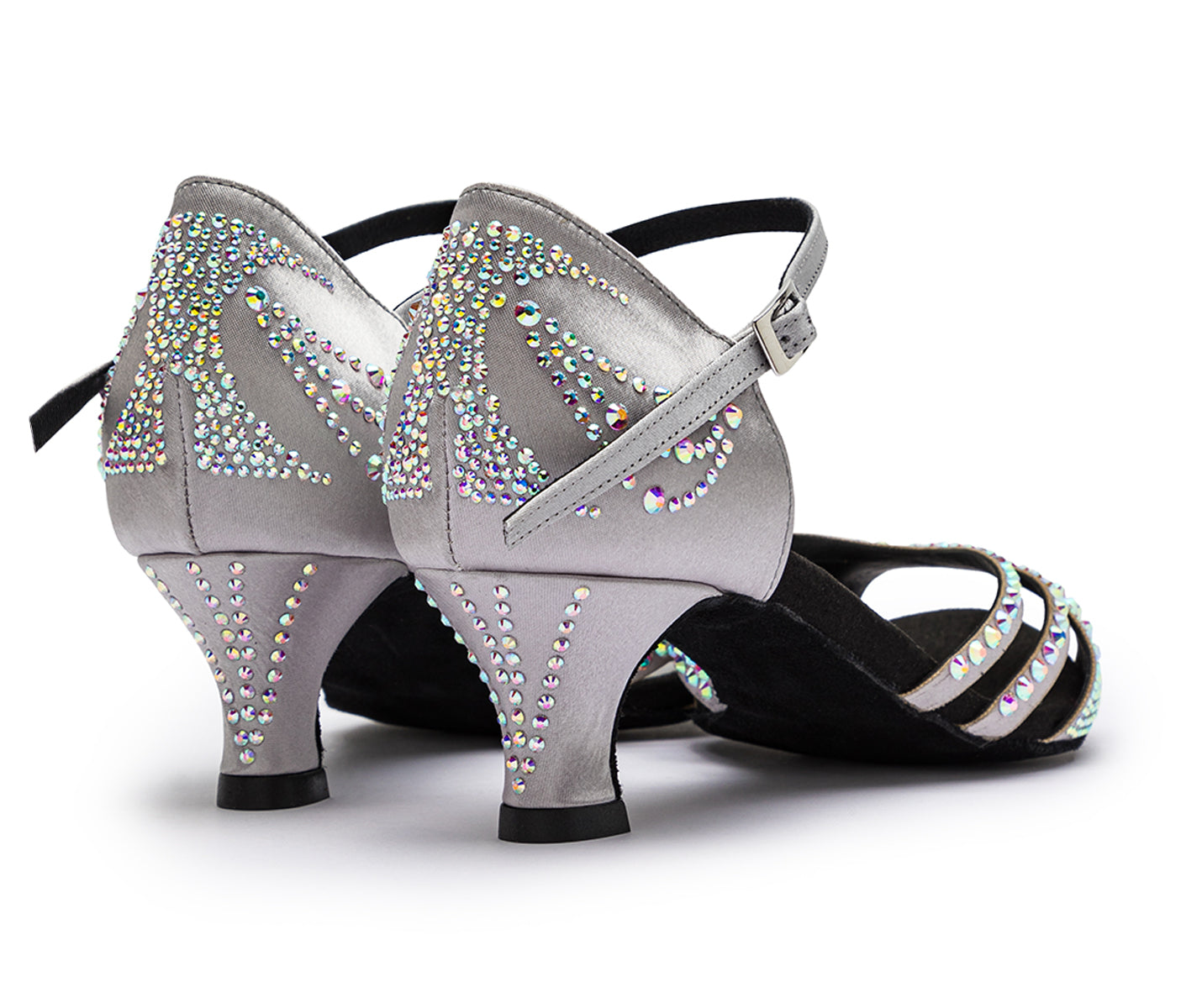 Scarpe da ballo DQ L3M in argento con strass