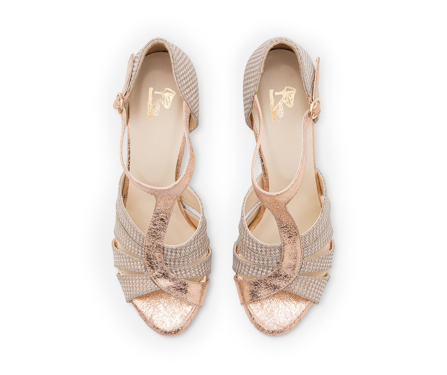 Esp09 zapatos de baile en oro rosa