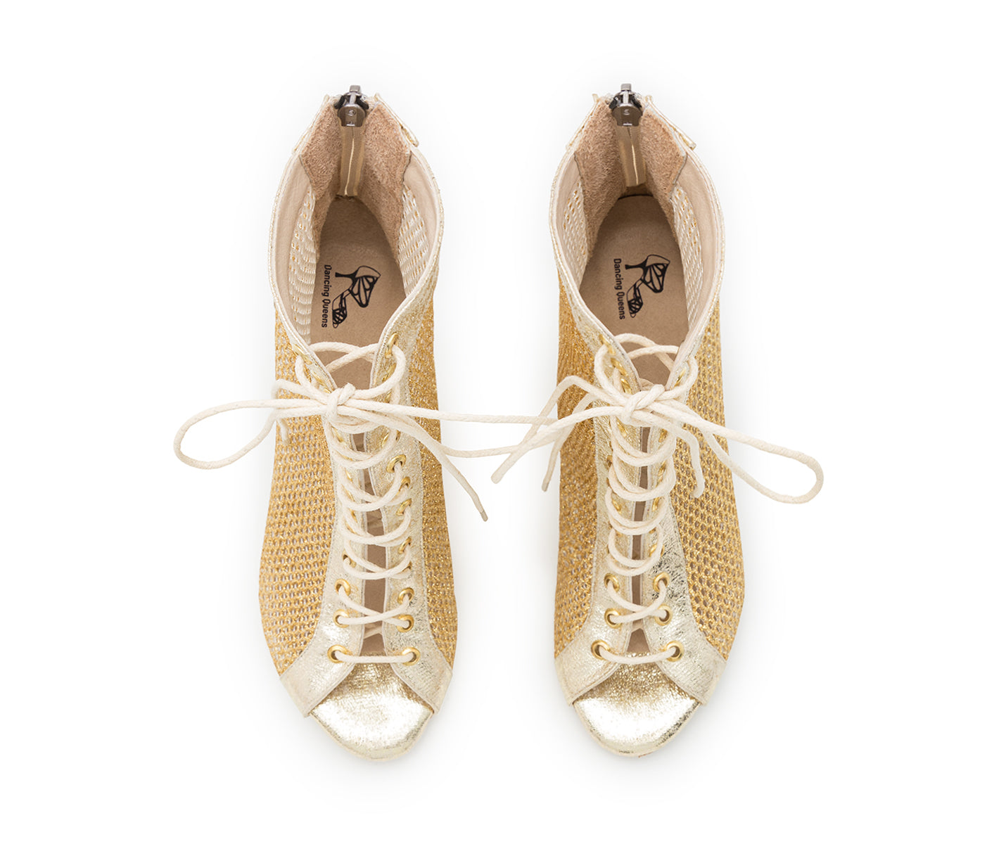 Chaussures de danse de danse Halley Heels en or Glitter