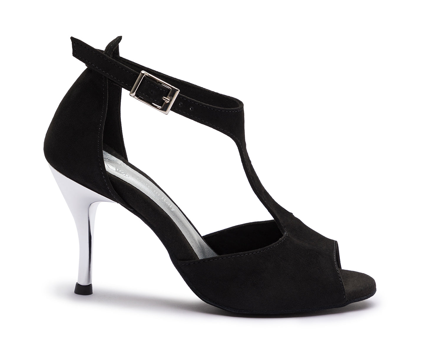 DQ1001 dance shoes in black with suede sole