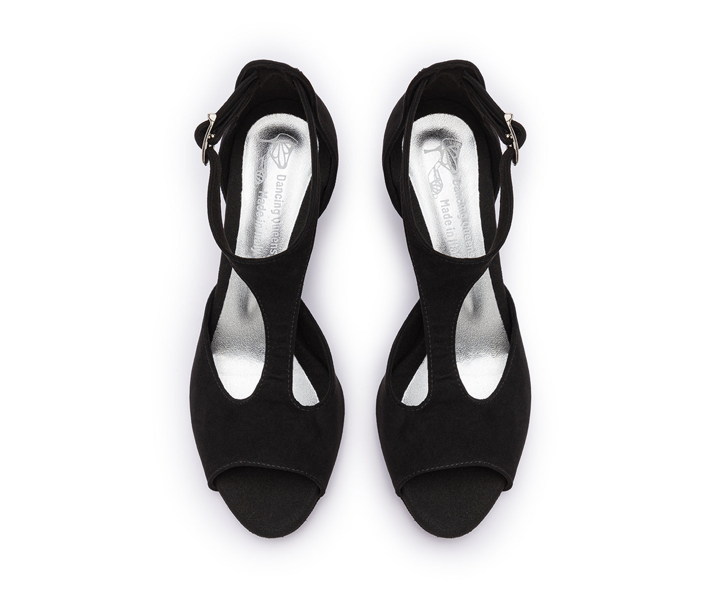 DQ1001 dance shoes in black with suede sole