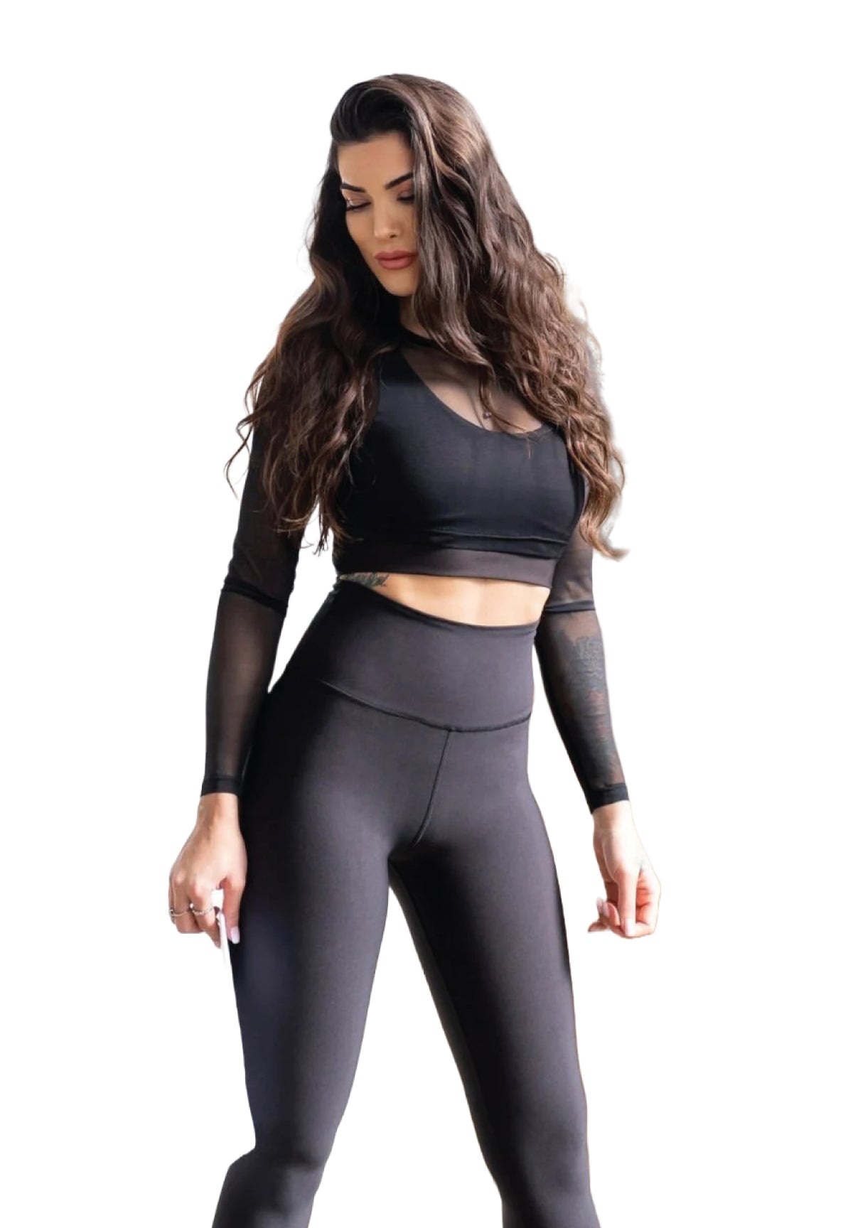 249 Leggings de taille haute d'hiver en noir