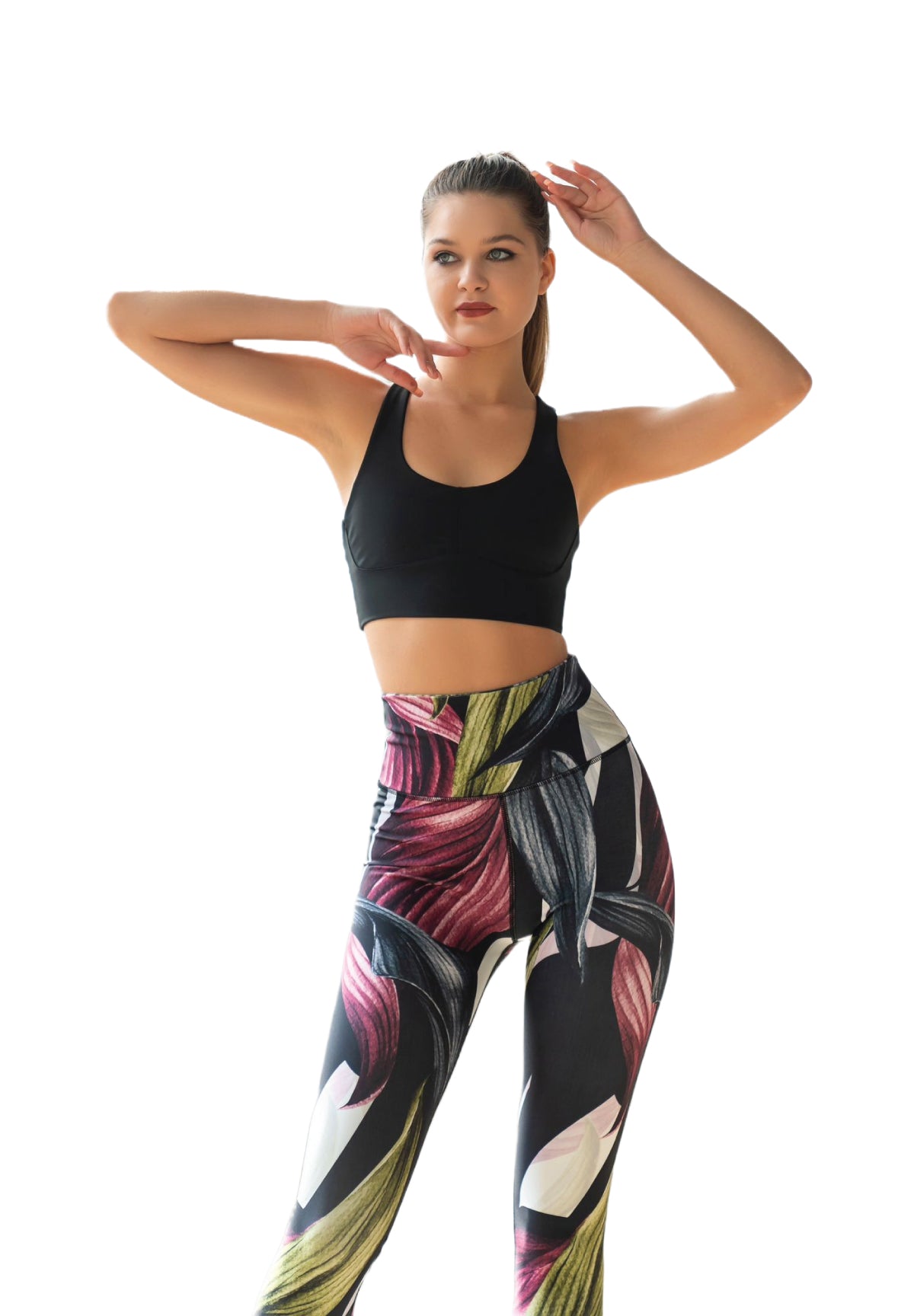 324 extra high waist leggings in black, pink, green blum